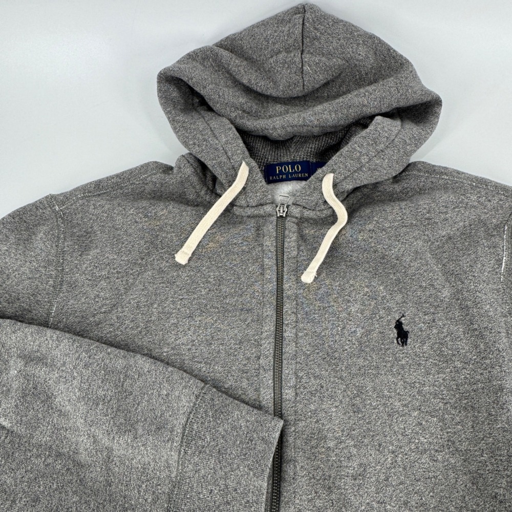 Polo Ralph Lauren Mens XL Gray Full Zip Hoodie Fleece Pony Logo RN41381